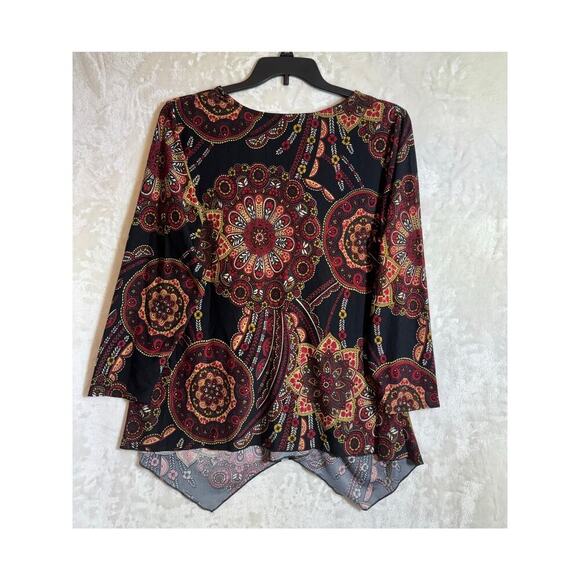 NWT Melissa Paige Medallion Hanky Hem Top 1X Flowy Festival - Picture 7 of 8